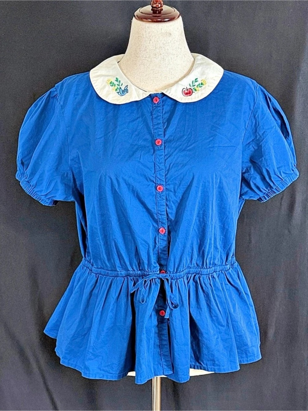 Disney The Dress Shop Embroidered Collar Mini Dress Size Medium Snow White Vaca